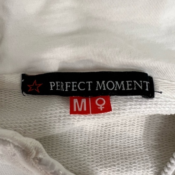 Perfect Moment White Zip Front Hoodie Sweatshirt Size M - Picture 3 of 10